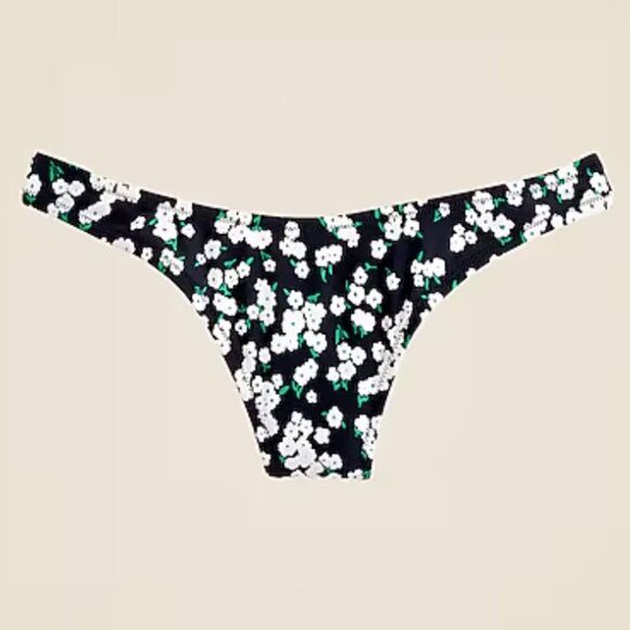 NWT J. Crew Eco 1989 High Leg Bikini Bottom in Little Blooms - Picture 1 of 2